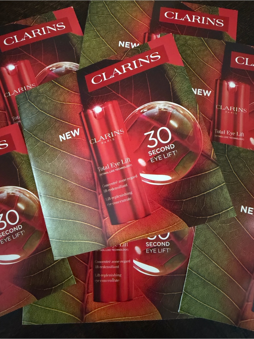 5pk-Clarins Total Eye Lift - 30 Second Eye Lift Serum Sample Cards 1ml x 5pk